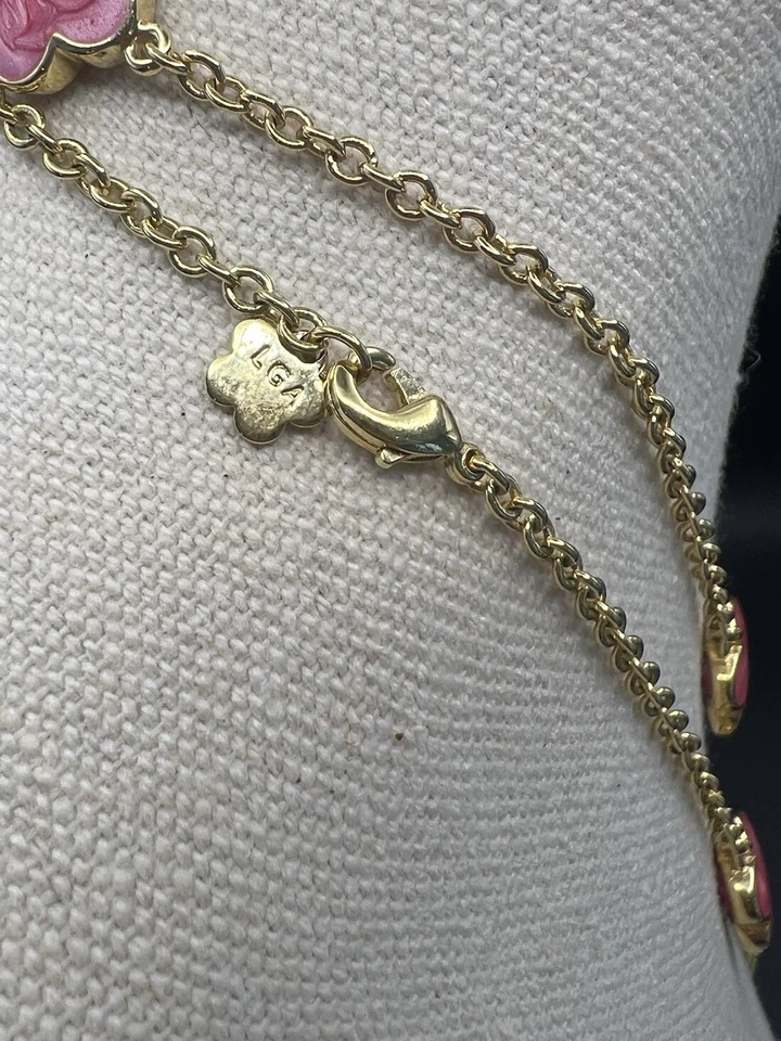 Collar Estación Flor Esmalte Rosa Lauren G. Adams/Tono Dorado/42 Pulgadas Foto 4 de 4