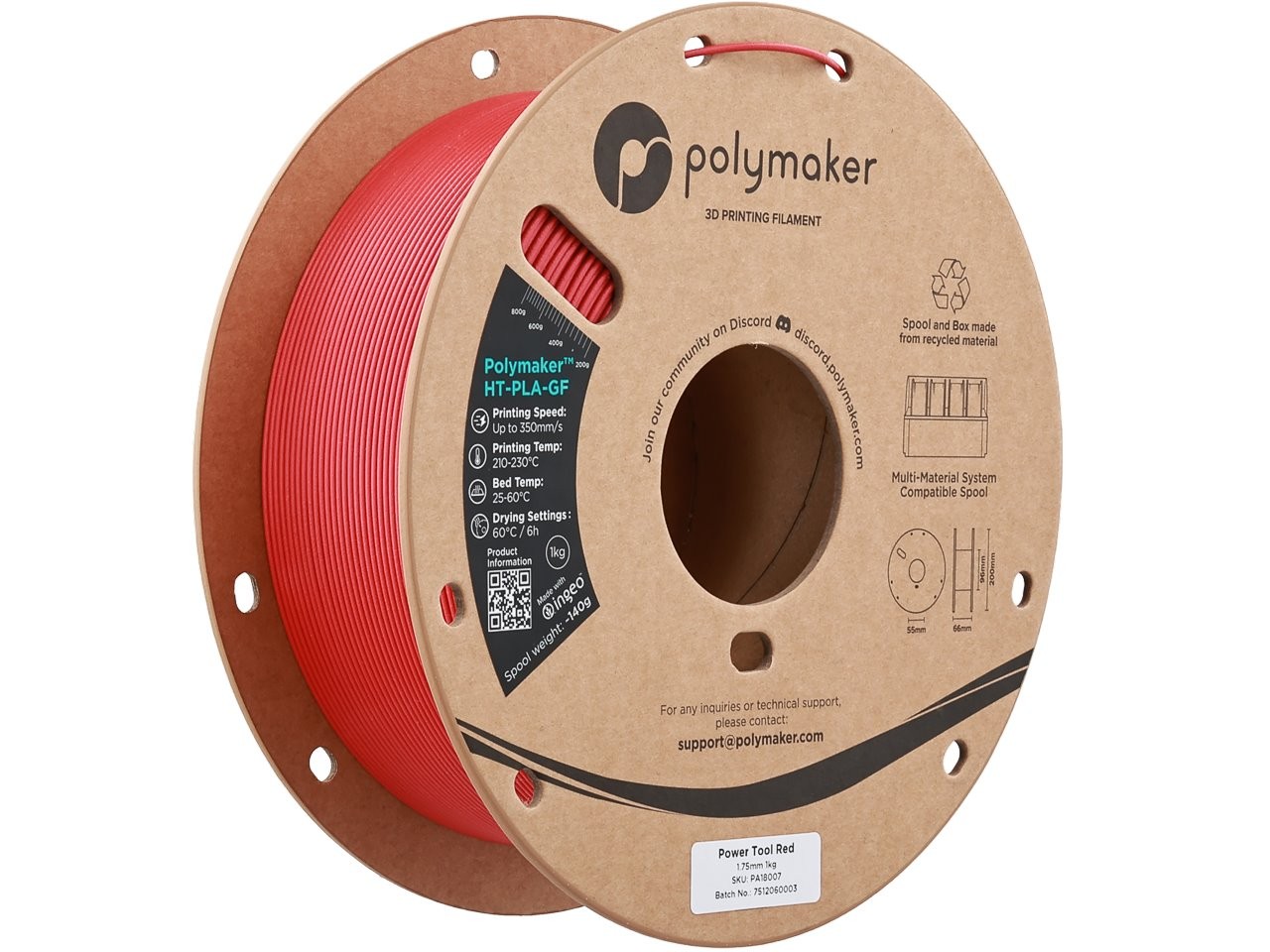 Polymaker Ht-Pla-Gf Power Tool Red 1,75 Mm 1.000 G - Bild 2