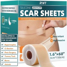 Silicone Scar Tape - 60" x 1.6" Roll - 1.5M, Scar Treatment for Improves Surgica
