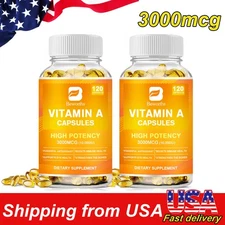 Vitamin A Tablets 10000IU Retinol Supplement 120 Vegan Tablets - Skin Eye Health