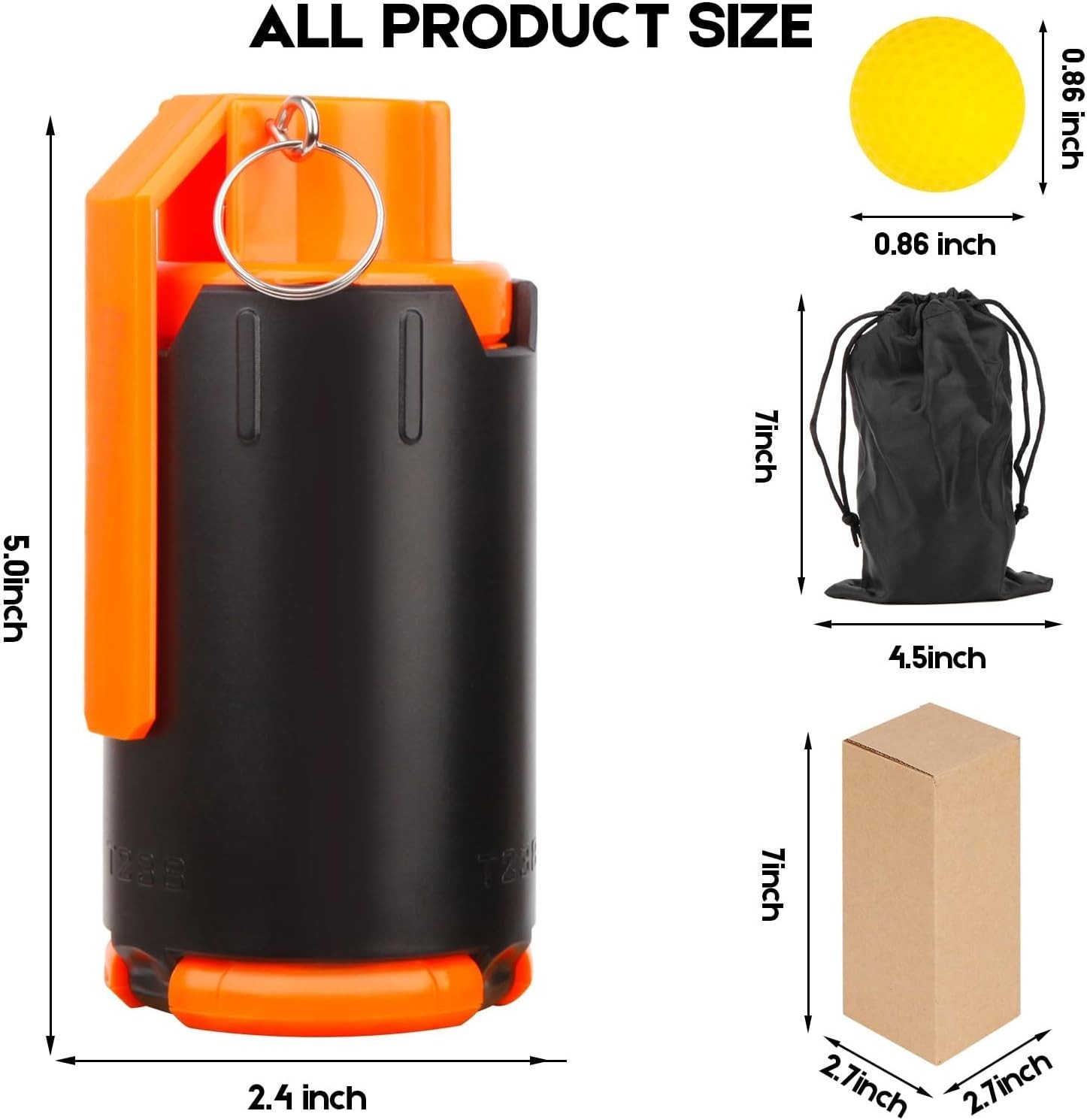 Lightweight Plastic Toy Grenade for CS Battle – Includes Foam Balls & Storage