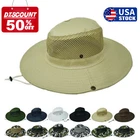 Tactical Boonie Hat Military Bucket Mesh Wide Brim Sun Safari Fishing Booney Cap