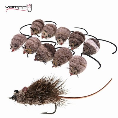 Deer Hair Mouse Fly Topwater Lure Poppers Artificial Rat Fish Bait Mouse Bass