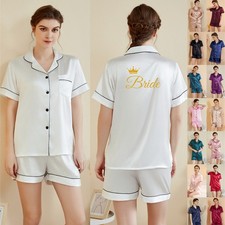 UK Personalized Womens Pyjamas Pjs Wedding Bridesmaid Birthday Party Pajamas Set