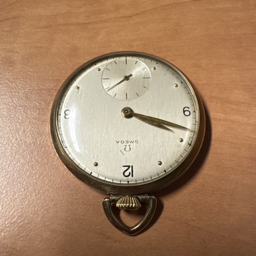 Omega Pocket Watch Mechanical 14K Gold Filled Open Face Swiss 43mm As Is Parts - Picture 5 of 21