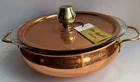 Vtg Copper Casserole Dish with Pyrex Glass Dish & Cover, Bon Appetit Collections