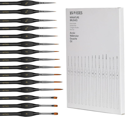 Miniature Paint Brushes, 15PCS Model Brushes Detail Paint Brush Set, Fine Detail
