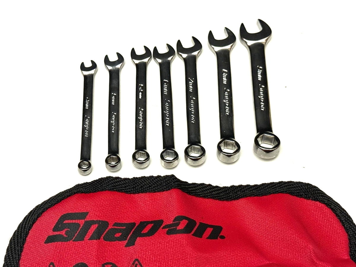 Snap-on 6 PT Metric Combination Midget Wrench 7 Pcs Set
