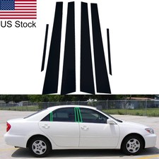 6pcs Glossy Piano Black Pillar Posts Door Trim Covers For 2002-2006 Toyota Camry
