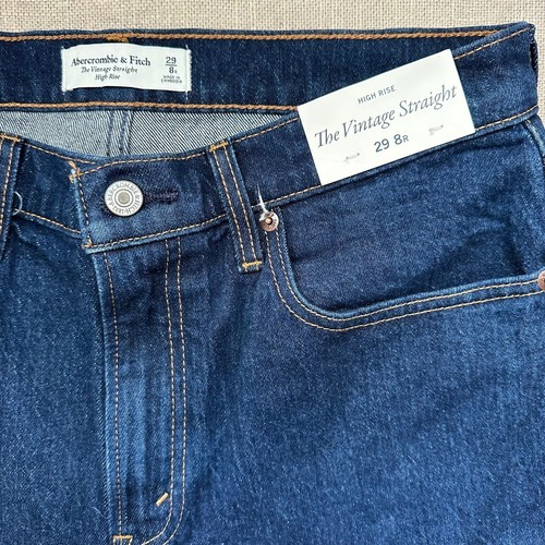 NWT NEW Abercrombie & Fitch Women's High Rise Vintage Straight Blue Jean 29/8R - Picture 4 of 7