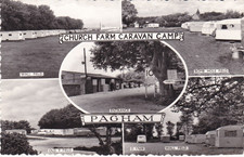 Church Farm Caravan Camp Pagham Multiview Real Photo Postcard posted 1963 VGC