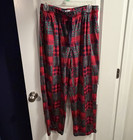 Saddlebred Men's Medium Flannel Plaid Pajama Pants Red Green Black Drawstring — photo 1