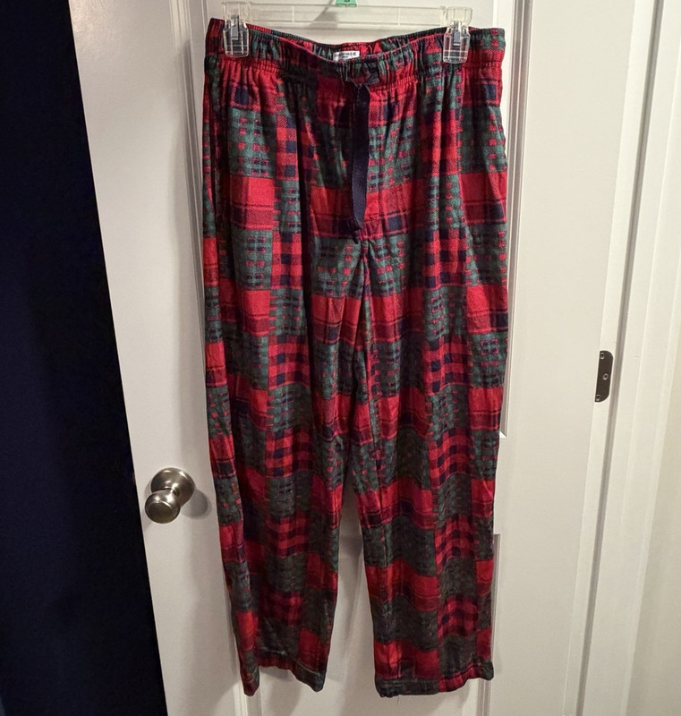 Saddlebred Men's Medium Flannel Plaid Pajama Pants Red Green Black Drawstring