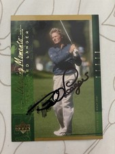 Carte de golf Bernhard Langer dédicacée 2001 pont supérieur moments définissant. #135