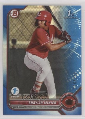 2022 Bowman 1st Edition Blue Foil 126/150 Braylin Minier #BPPF-93 3pu