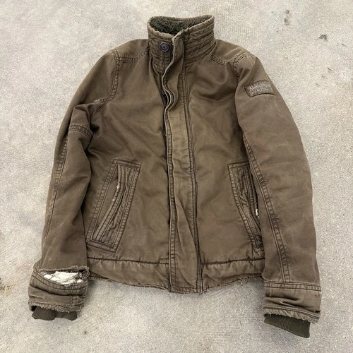 Abercrombie & Fitch Adirondack M Y2K Jacket Faux Fur Lined *DISTRESSED THRASHED* - product listing photo