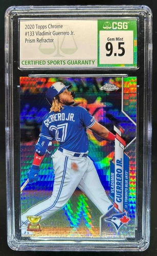 2020 Topps Chrome Vladimir Guerrero Jr. Prism Refractor #133 Blue Jays CSG 9.5