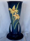 Roseville Pottery Zephyr Lily Floor Vase 139 12" Matte Blue (sm rim chip)