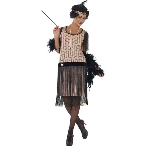 Smiffys 20s Coco Flapper Costume, Pink (Size S)