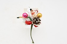 Vntg Mercury Glass Christmas Corsage Spun Cot...