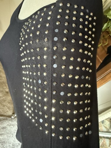 Cable & Gauge Black Studded Shoulder Top, Plus Size 1X - Picture 11 of 11