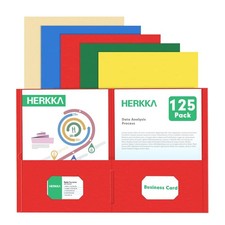 Two Pocket Folder, 125 Pack 2 Pocket Folders with Business Card Slot, Letter ...