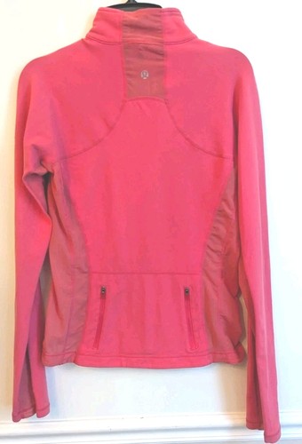 Lululemon Catch Me Air Coral Jacket Size 8/10 Full Zip Back Zip Vent - Picture 2 of 5