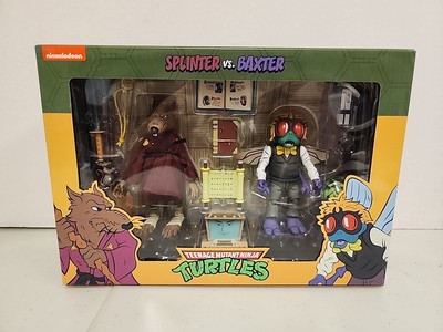Neca Reel Toys Teenage Mutant Ninja Turtles Splinter Vs Baxter 2 Pack New