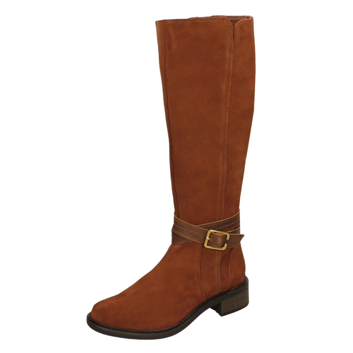 Clarks knee high suede boots clearance