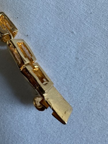 Signed G Italy Gold Panther Bracelet 18kt Gold Plate 8” New In Box - Picture 10 of 13