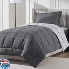 New ListingNestl Twin Comforter Set 5 Piece - Reversible Twin Bedding Set Dark Grey, Col