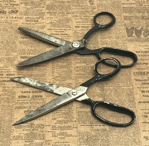 2 Vintage Wiss 9" Pinking Shears Scissors 1959190 & Number 39 - Picture 6 of 6