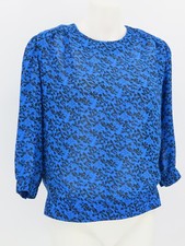 Vtg Petites for Maggy Polyester 80 s Shirt Blouse Office Secretary Shoulder Pads