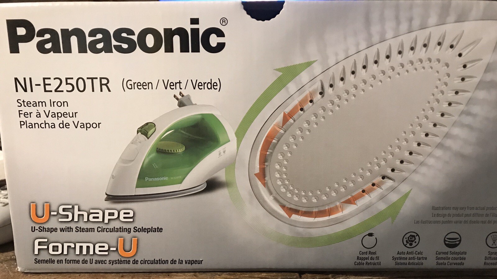 Panasonic NI-E200T Steam//Dry Iron with U-Shape Titanium Coated Soleplate
