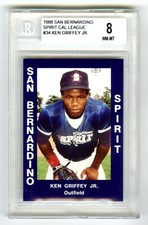 KEN GRIFFEY JR.~1988 SAN BERNARDINO SPIRIT CAL LEAGUE #34 BGS-8 ROOKIE RC CARD
