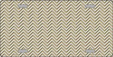 Gold White Chevron Metal Novelty License Plate Tag Lp2691