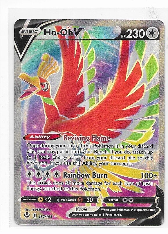 Ho-Oh V Full Art - 187/195 - Silver Tempest – Card Cavern Trading