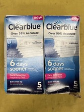 2 New Clearblue Early Detection Pregnancy Test - 5 Tests Each Box Ex. 02/28/2026
