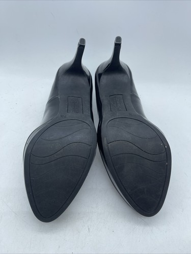CHRISTIAN SIRIANO Women's Black Faux Patent Leather Slip On Pumps Heels Sz 7.5M - Picture 10 of 10