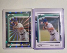 2024 Panini Donruss Colin Houck Rated Prospect Carolina Blue Laser SP /249+ Base