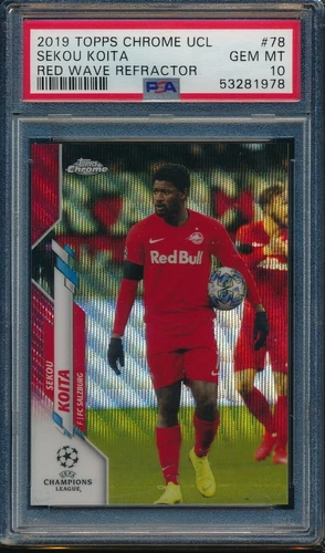 2019 Topps Chrome UEFA Sekou Koita Red Wave Refractor Rookie  RC /10 PSA 10 RARE