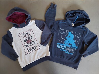 2 er Set TRIGEMA TOPOLINO Jungen Sweatshirt langarm Shirt 128 Hoodie blau grau