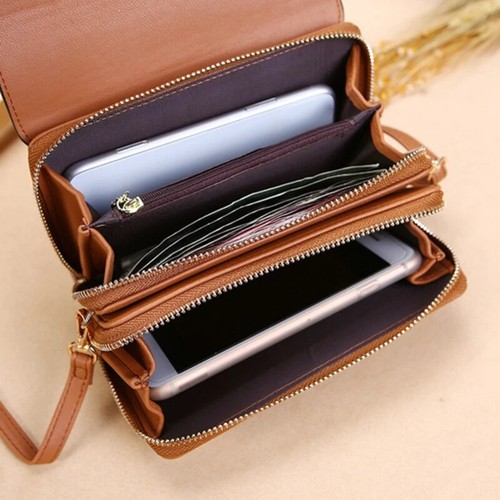 Women's Shoulder Bag Multi Compartment Zip Wallet Crossbody Phone Purse - Picture 2 of 21