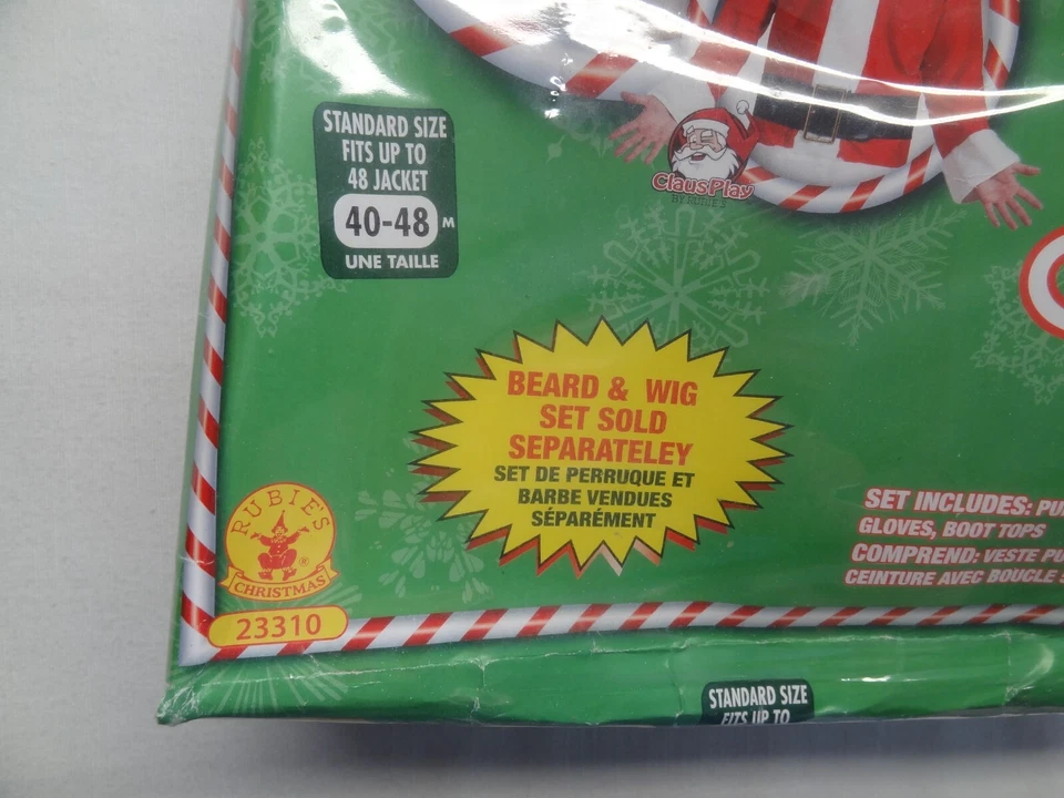 Rubí Franela Papá Noel Traje Disfraz Conjunto Chaqueta Abrigo Peluca Barba Sombrero Bota Top Foto 3 de 4