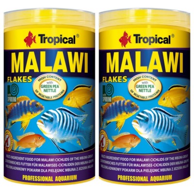 2 x Tropical Malawi Flocken Flakes 1000 ml Barschfutter Fische Aquarium Cichlide