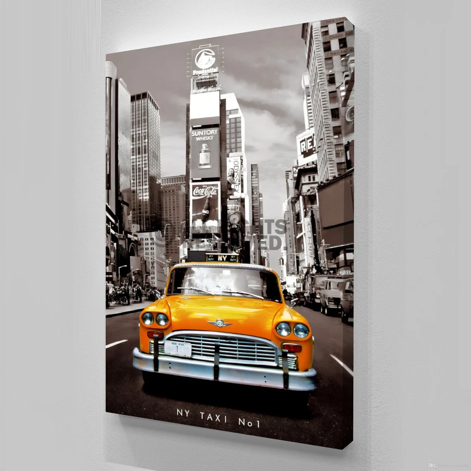 NEW YORK YELLOW TAXI Home Wall Art Print Great Gift  POSTER / CANVAS - Image 3 of 3
