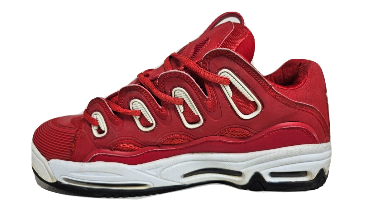Osiris D3 2001 Mens Size 12 Red Blk White Skateboarding Sneakers