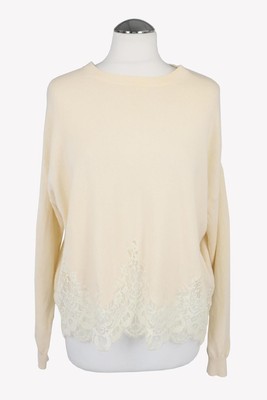 The Kooples Damen Pullover Gr. 34 (1) Creme Pullover Pullover Langarm