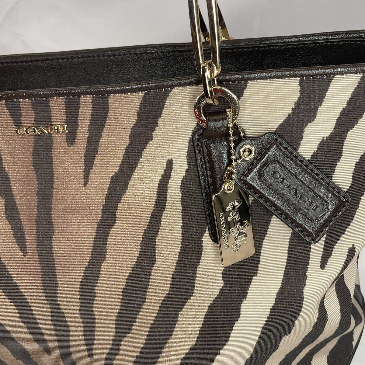 Coach Bag Purse G1369-26881 Zebra Print Striped Madison East West