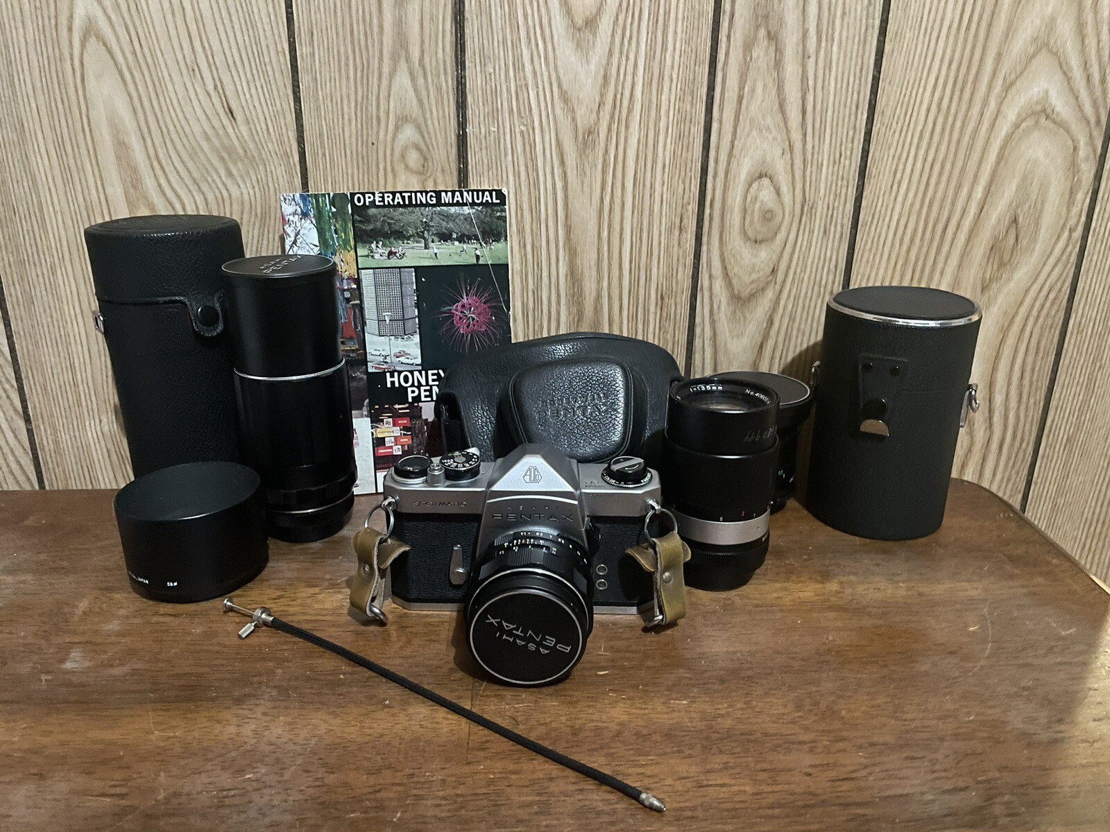 Pentax Spotmatic 35mm SLR Film Camera 4 Lenses W/ Camera And Lens Cases + Acc eBay